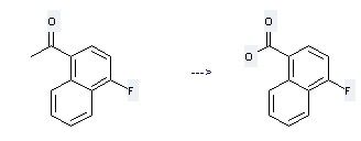 Ethanone,1-(4-fluoro-1-naphthalenyl)- is used to produce 4-Fluoro-[1]naphthoic acid